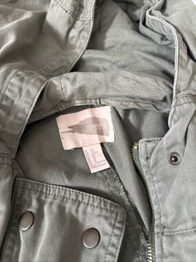 Forever 21 Contemporary Women's Army  Green Hooded Utility Anorak Jacket